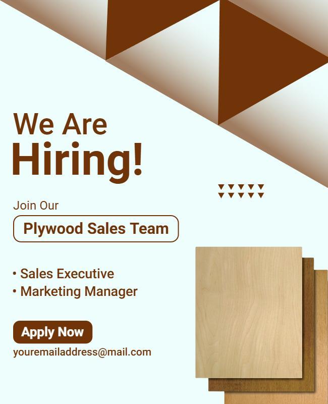 Plywood Sales Team Hiring Flyer Template