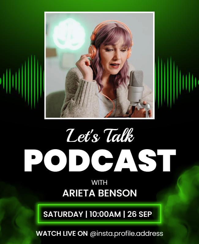 Podcast Live Event Announcement Flyer Template