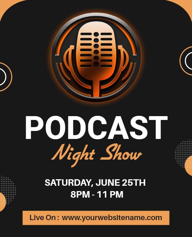 Podcast Night Show Event Flyer Template