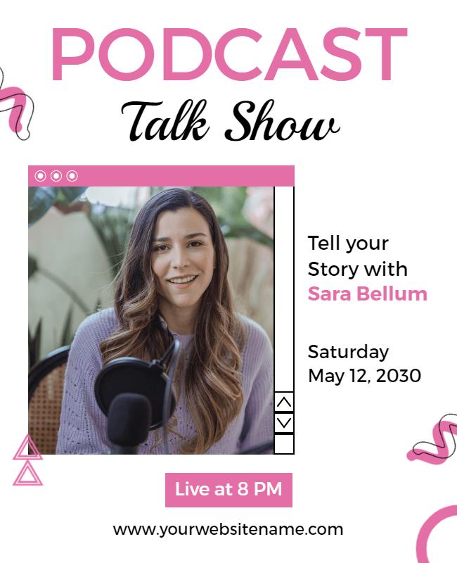 Podcast Talk Show Announcement Flyer Template