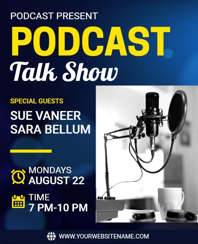 Podcast Talk Show with Special Guests Flyer Template