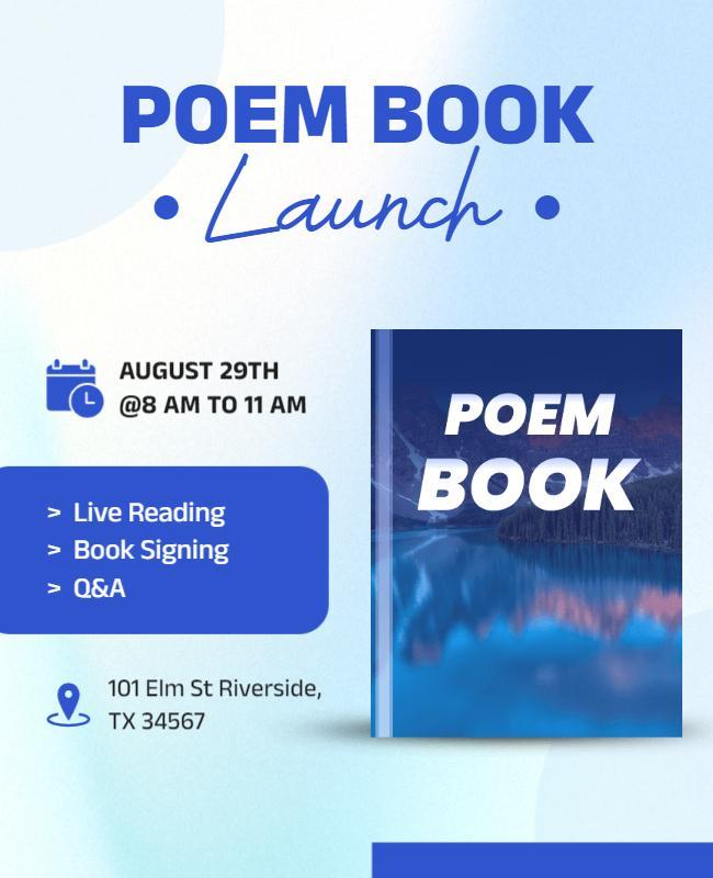 Poetry Book Launch Event Flyer Template