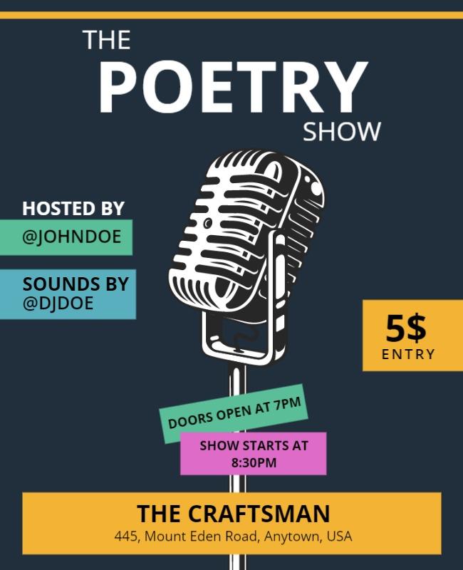 Poetry Show Event Announcement Flyer Template