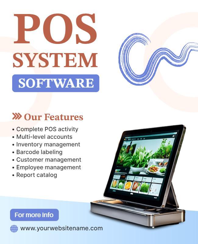 Point Of Sale System Software Features Flyer Template