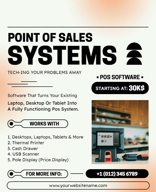 Point Of Sales Software Promotional Flyer Template