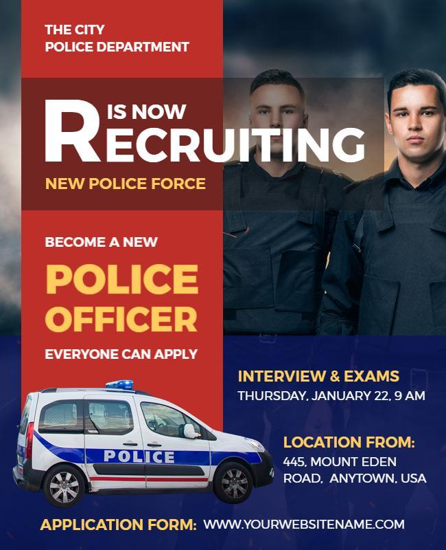 Police Department Recruitment Drive Flyer Template