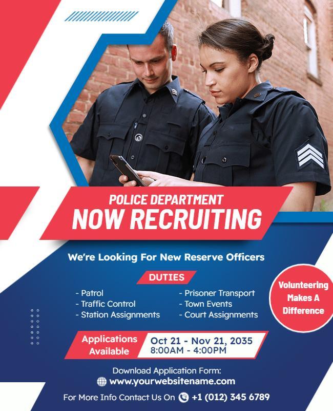 Police Department Recruitment Flyer Template