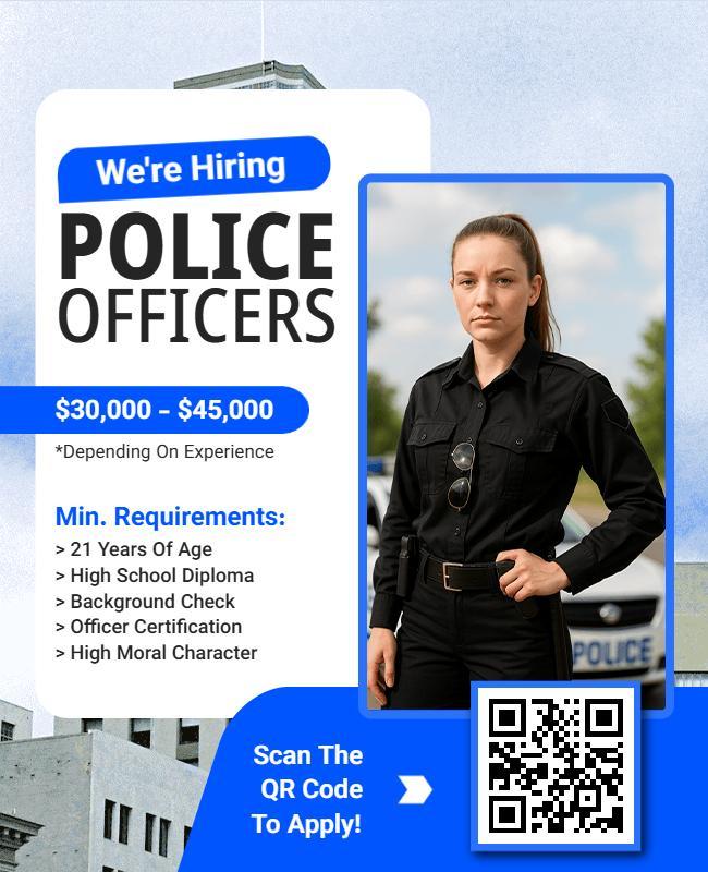 Police Recruitment Hiring Announcement Flyer Template
