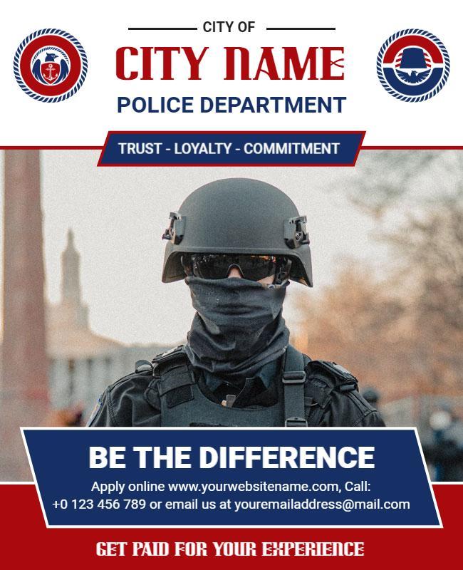 Police Recruitment Opportunity Flyer Template