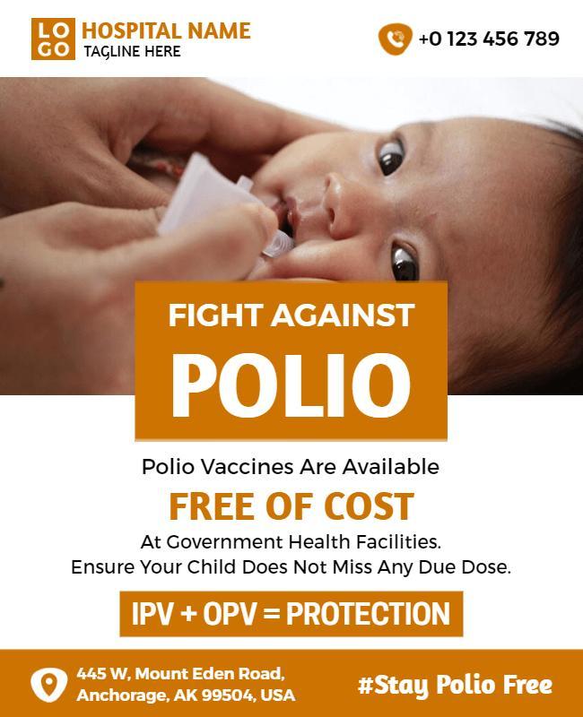 Polio Vaccination Awareness Campaign Flyer Template