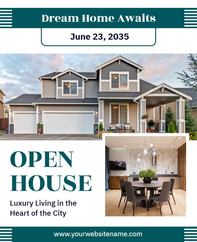 Polished Teal Open House Flyer Template