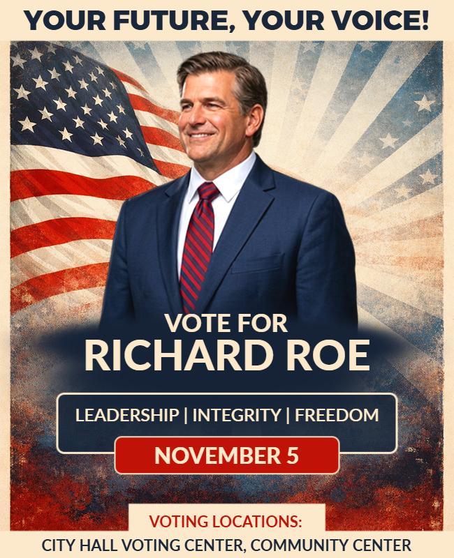 Political Campaign Election Poster Template