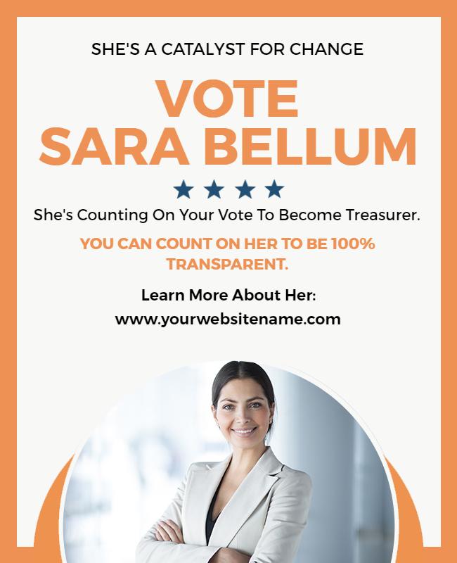 Political Campaign Treasurer Election Flyer Template