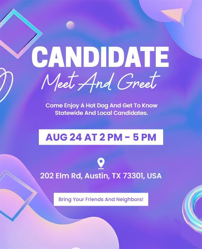 Political Candidate Meet and Greet Event Flyer Template
