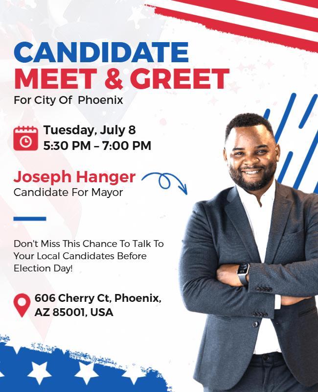 Political Candidate Meet and Greet Flyer Template