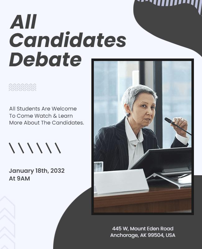 Political Candidates Debate Event Flyer Template