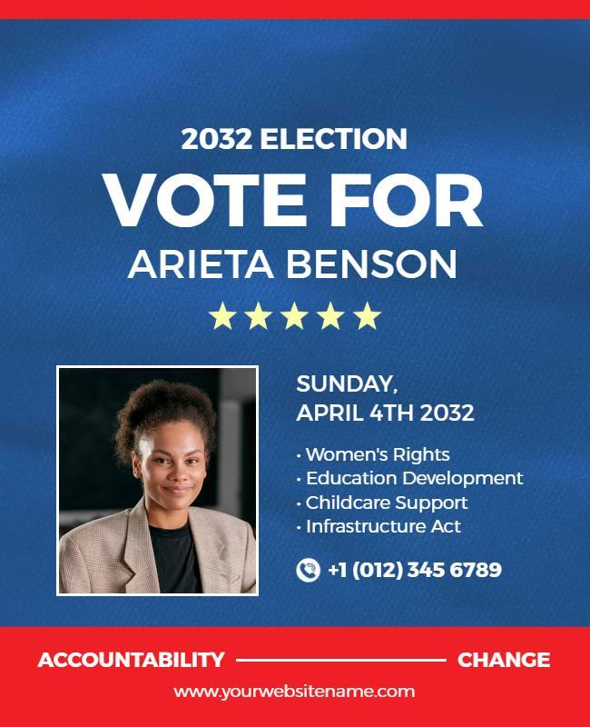 Political Election Campaign Announcement Flyer Template