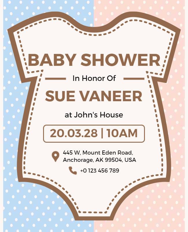 Polka Dot Baby Shower Invitation Flyer Template