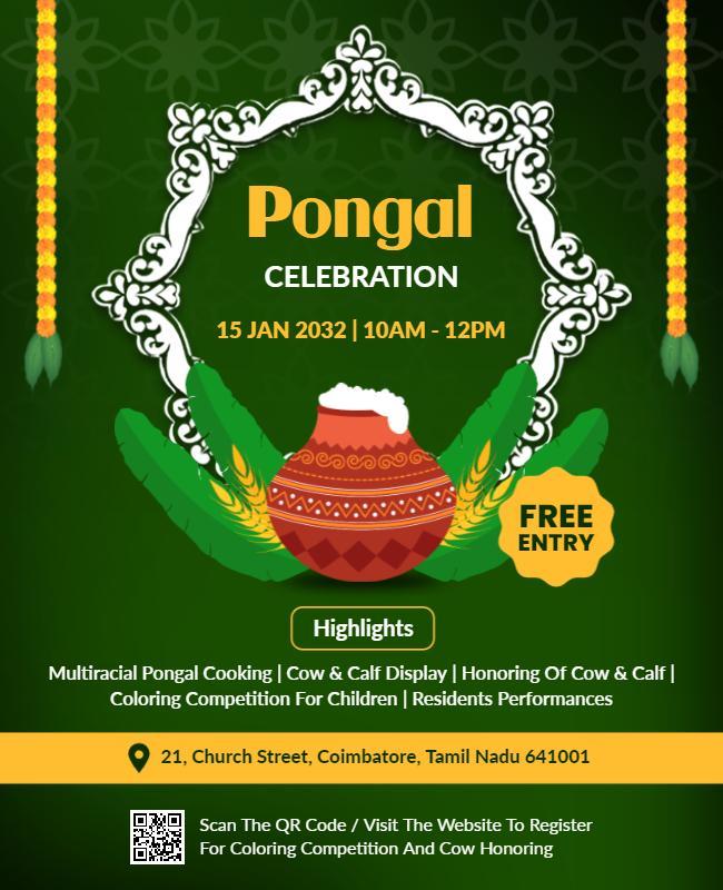 Pongal Celebration Event Flyer Template