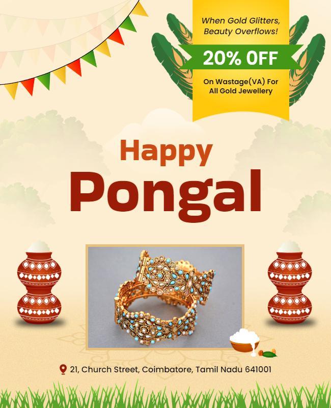 Pongal Festival Jewelry Promotion Flyer Template