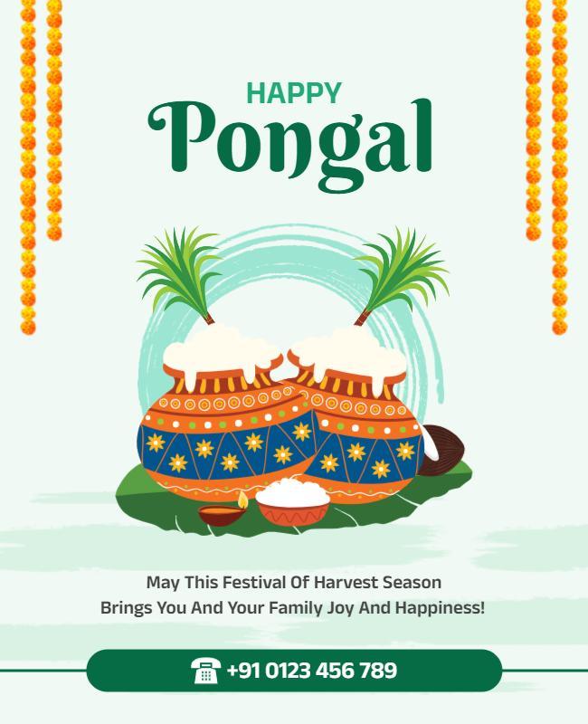 Pongal Harvest Festival Celebration Flyer Template