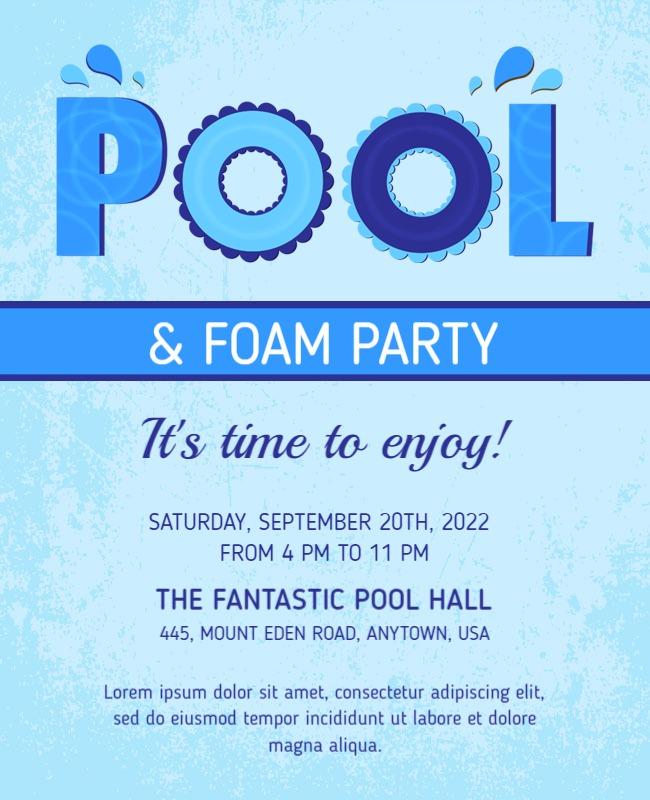 Pool and Foam Party Event Flyer Template