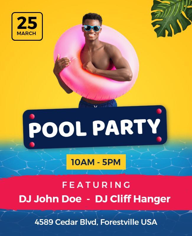 Pool Party Event Featuring Djs Flyer Template