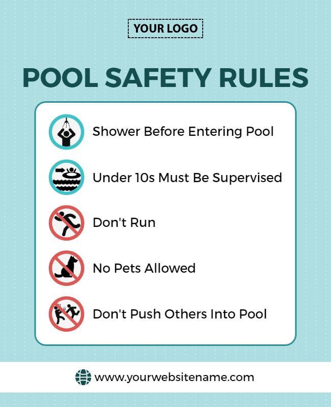 Pool Safety Guidelines Instructional Flyer Template