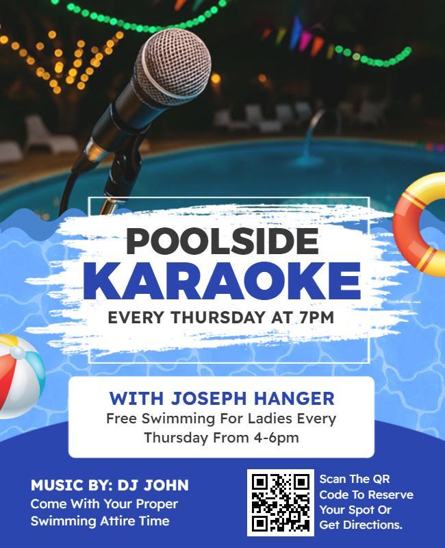 Poolside Karaoke Night Event Flyer Template
