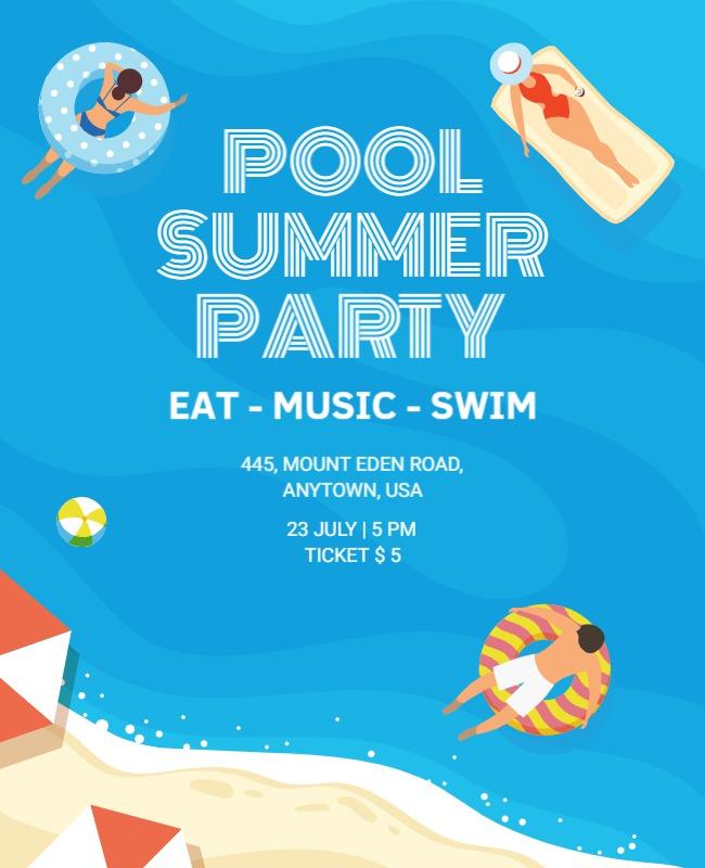 Poolside Summer Party Event Flyer Template