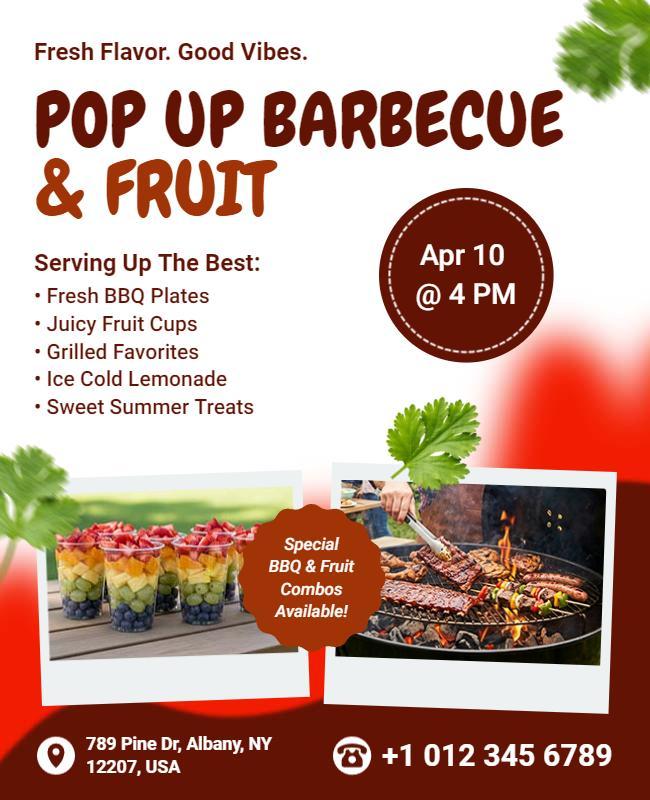 Pop up Barbecue and Fruit Event Flyer Template