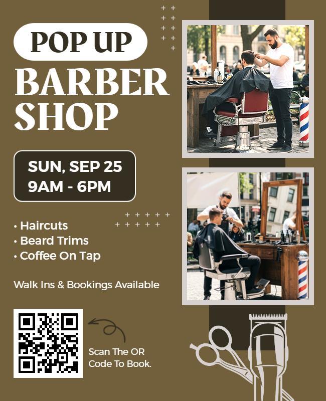 Pop up Barber Shop Event Flyer Template
