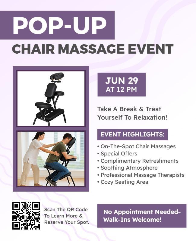 Pop-up Chair Massage Event Flyer Template
