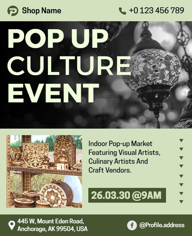 Pop Up Culture Event Market Flyer Template