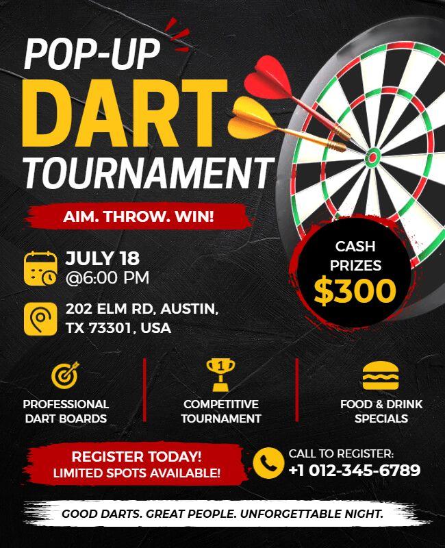 Pop-up Dart Tournament Event Flyer Template