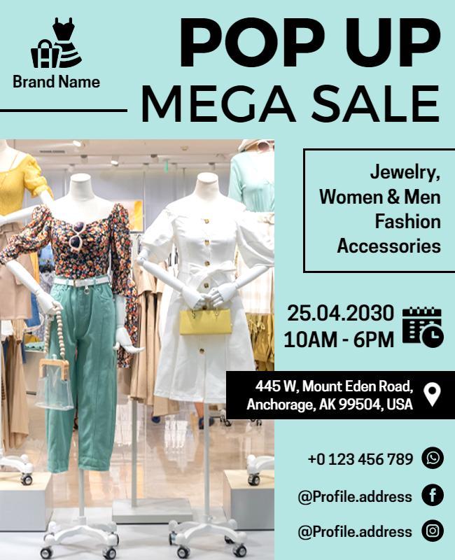 Pop Up Fashion Mega Sale Flyer Template