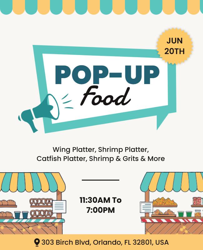 Pop-up Food Event Promotional Flyer Template