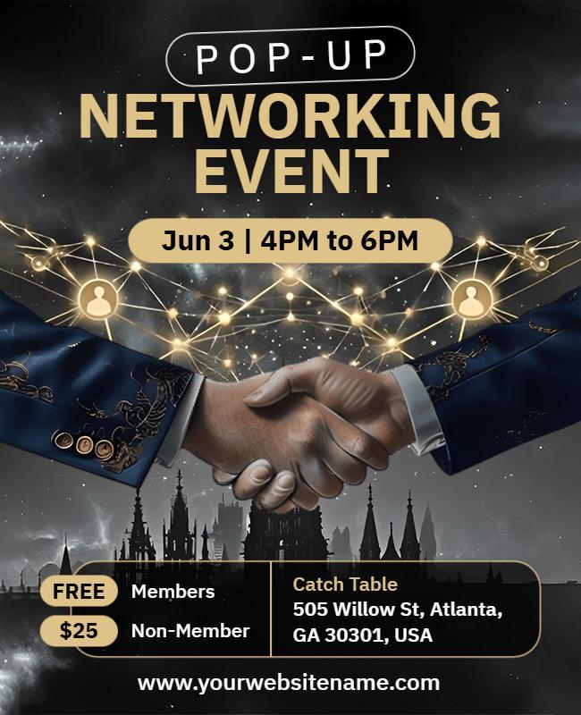 Pop-up Networking Event Announcement Flyer Template