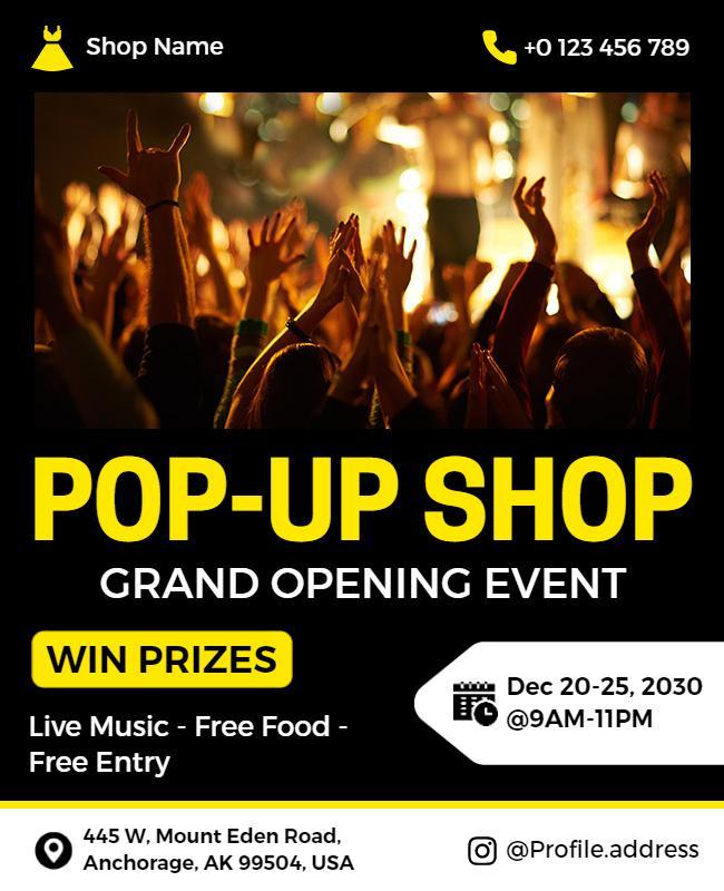 Pop Up Shop Grand Opening Event Flyer Template