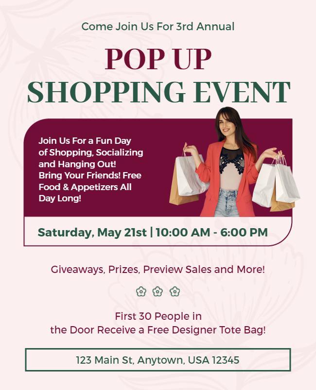 Pop Up Shopping Event Advertisement Flyer Template