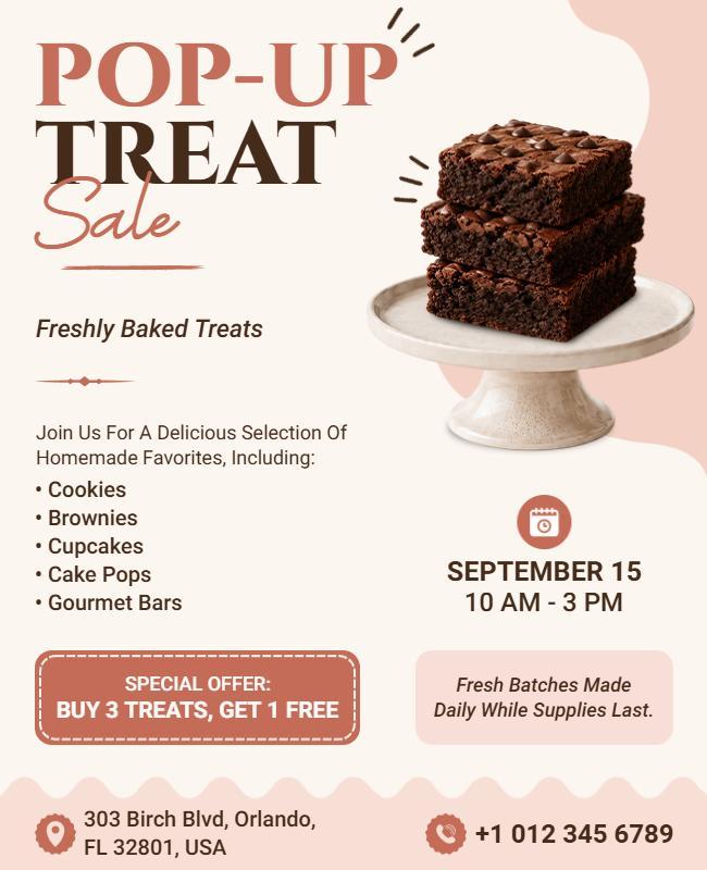 Pop-up Treat Sale Event Flyer Template