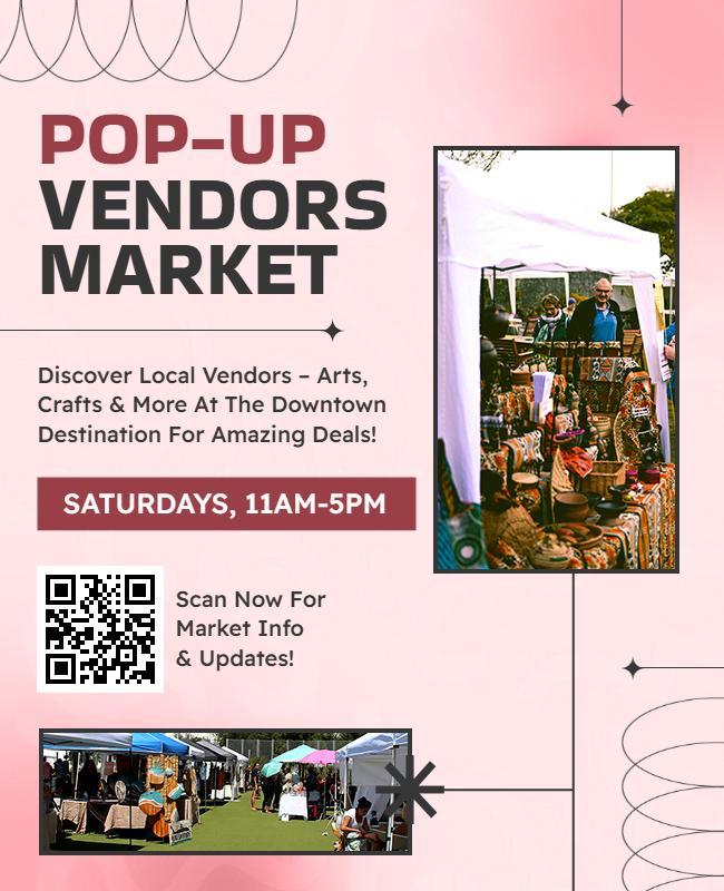 Pop-up Vendors Market Event Flyer Template