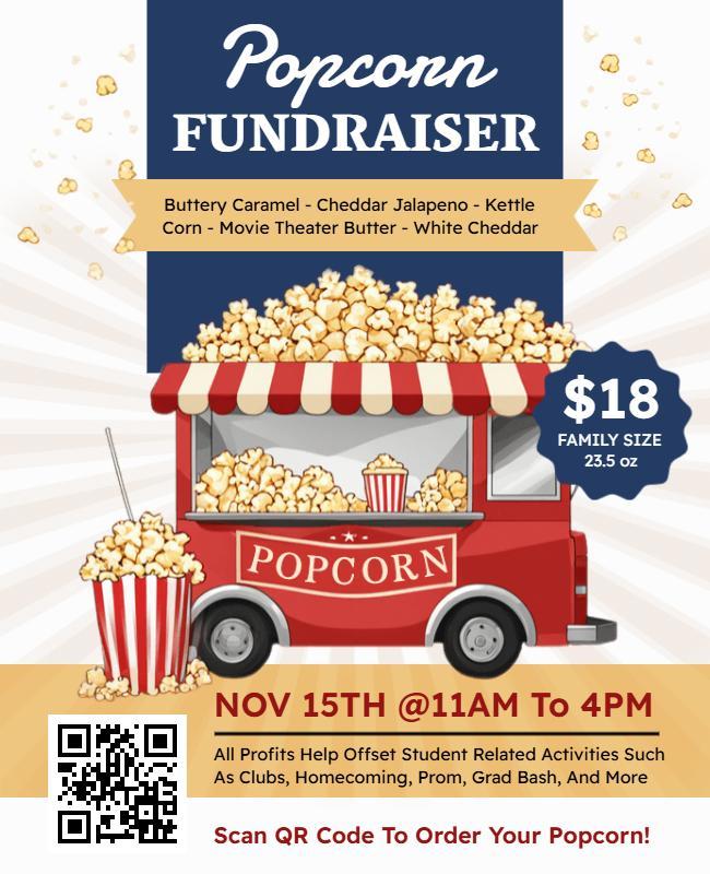 Popcorn Fundraiser Event Flyer Template