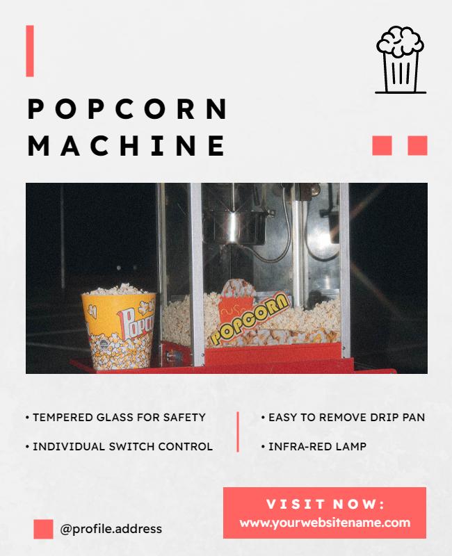 Popcorn Machine Promotional Product Flyer Template