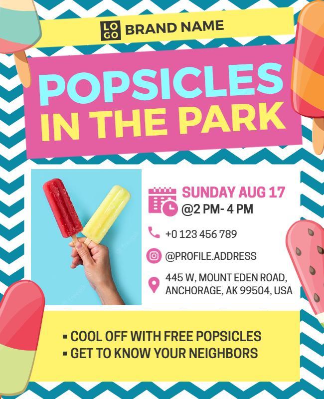 Popsicles Community Park Event Flyer Template