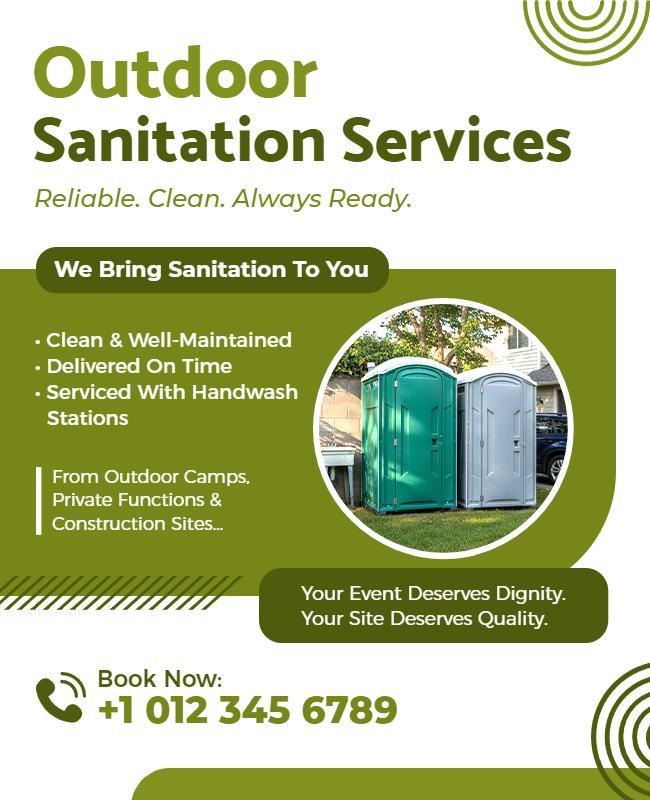 Portable Outdoor Sanitation Services Flyer Template