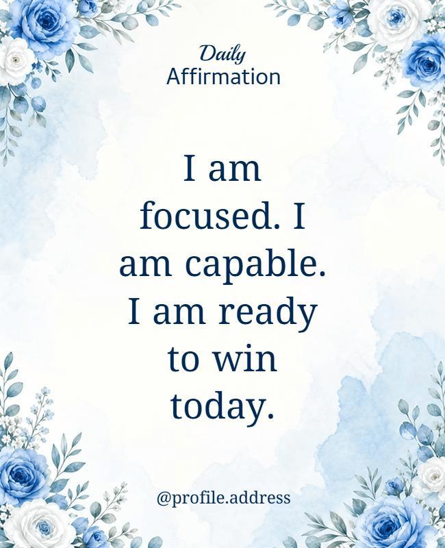 Positive Mindset Morning Daily Affirmation Poster Template