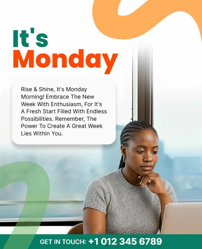 Positive Start Monday Messaging Flyer Template
