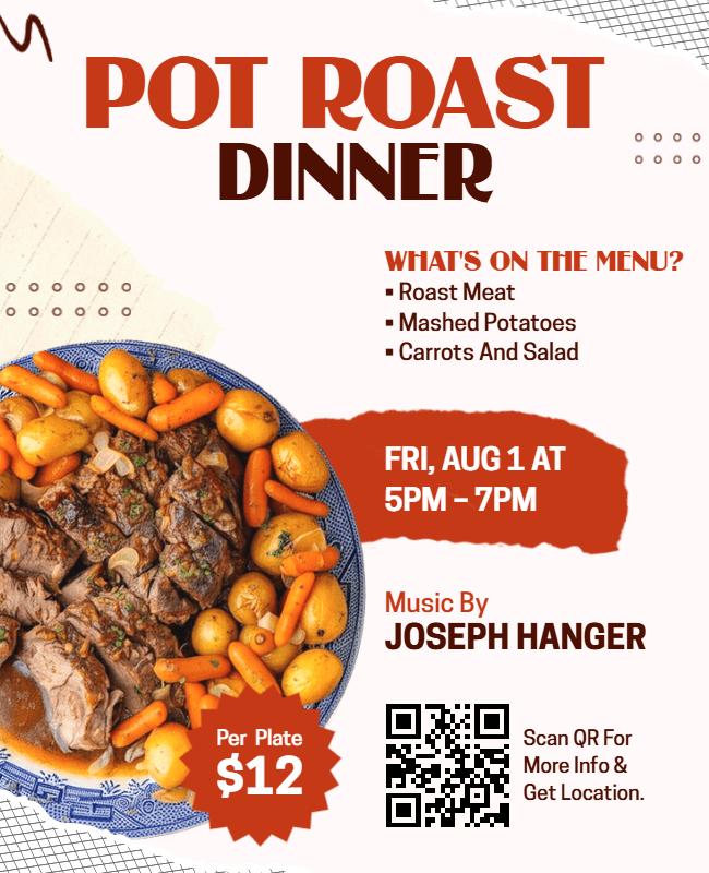 Pot Roast Dinner Event Flyer Template