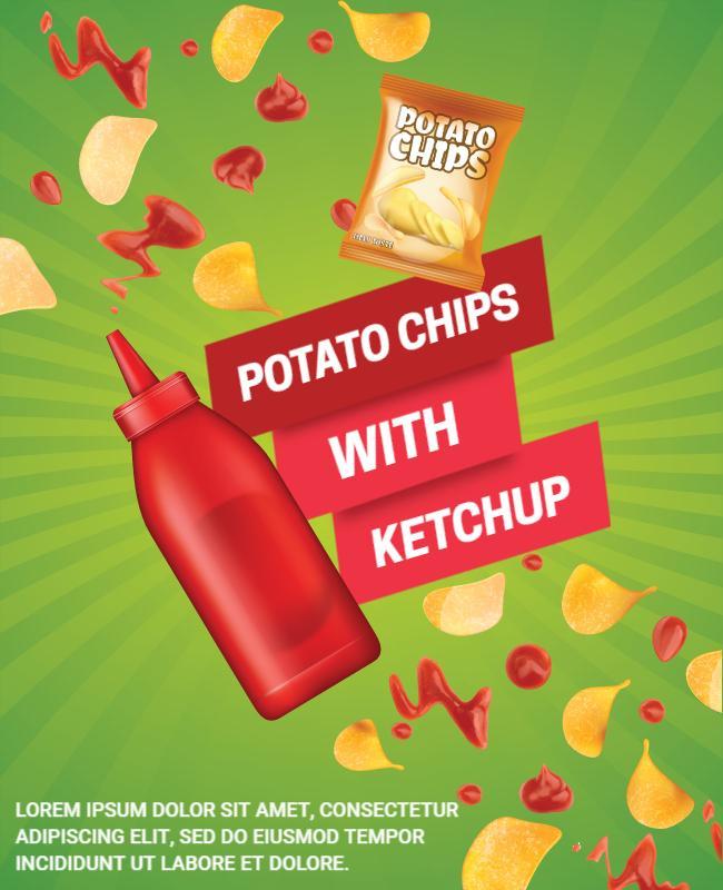 Potato Chips and Ketchup Promotional Flyer Template